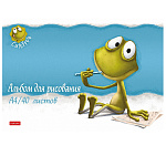 АЛЬБОМ Д/РИС. 40 Л. А4, ХАТБЕР. ЛЯГУШОНОК ДЕН, МАТ. ЛАМ. ТИСН. НА СКОБЕ /7/35/