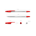 РУЧКА ШАР. ERICHKRAUSE R-301 CLASSIC 1,0 STICK, КРАСНЫЙ /50/400/