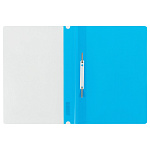 СКОРОСШИВАТЕЛЬ ПЛАСТ, А4, СТАММ, 160 МКМ, ПРОЗР. ВЕРХ, ГОЛУБОЙ /10/