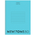 ТЕТРАДЬ 80 Л, А4, КЛ, ХАТБЕР PREMIUM. NEWTONE PASTEL НЕЗАБУДКА, ПЛАСТ. ОБЛ. ПЕРФ. ГРЕБЕНЬ /2/20/