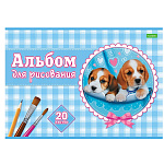 АЛЬБОМ Д/РИС. 20 Л. А4, ХАТБЕР ECO. МИЛЫЕ МОРДАШКИ, НА СКОБЕ /14/70/