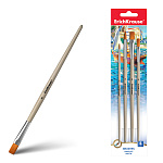 КИСТИ НАБОР ИЗ 04 ШТ. ERICHKRAUSE, Д/АКВАРЕЛИ И ГУАШИ, СИНТЕТИКА /12/288/