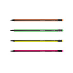 КАРАНДАШ Ч/Г ERICHKRAUSE VIVO, HB, ТРЕХГРАН. ЧЕРНОЕ ДЕР. С ЛАСТИКОМ, АССОРТИ {45708} /12/144/2880/