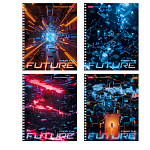 ТЕТРАДЬ 96 Л, А5, КЛ, ХАТБЕР. FUTURE, ГЛЯНЦ. ЛАМ. ПЕРФ. НА ГРЕБНЕ /4/48/ РФ