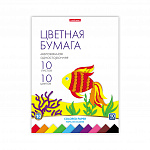 БУМАГА ЦВЕТНАЯ A4, 10 Л, 10 ЦВ. ERICHKRAUSE, ИГРУШКА-НАБОР. ОДНОСТОРОН. МЕЛ. НА КЛЕЮ /10/70/ РФ