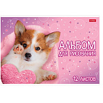 АЛЬБОМ Д/РИС. 12 Л. А4, ХАТБЕР. ЛЮБИМЫЕ ХВОСТИКИ, НА СКОБЕ /9/90/