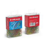 Скрепки металлические с виниловым покрытием ErichKrause Classic, 28мм, ассорти (в пластиковой коробке по 200 шт.)