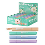 Текстмаркер ErichKrause Visioline V-17 Pastel Bloom, цвет чернил ассорти (в коробке-дисплее по 24 шт.)