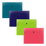 КОНВЕРТ ПЛАСТ. НА КНОПКЕ, A5+, ERICHKRAUSE SOFT REEF, 0,18 ММ, НЕПРОЗР. АССОРТИ /12/504/ РФ