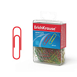 Скрепки металлические с виниловым покрытием ErichKrause Classic, 28мм, ассорти (в пластиковой коробке по 200 шт.)