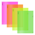 УГОЛОК А4. ПЛАСТ. ERICHKRAUSE GLOSSY NEON, 0,18 ММ, ПОЛУПРОЗР. АССОРТИ /12/300/ РФ