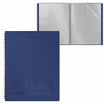 ПАПКА С ФАЙЛАМИ НА 20 КАРМАНОВ. ERICHKRAUSE MEGAPOLIS, 0,6 ММ, СИНИЙ, НА СПИРАЛИ /4/84/ РФ