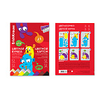 БУМАГА ЦВ.+КАРТОН ГЛЯНЦ, А4, 24 Л, 12ЦВ. EK, JOLLY FRIENDS, ИГРУШКА-НАБОР, МЕТАЛЛИЗ. В ПАПКЕ /30/
