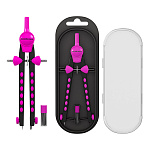 Готовальня ErichKrause Accent, (металлический циркуль и сменный грифель), пенал, розовый