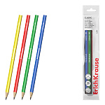 Набор из 4 чернографитных карандашей пластиковых ErichKrause Classic triangle, трехгранных, HB (в пакете)