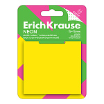 блок д/записи 75*75 мм, 50л. erichkrause neon, статический /магнитный/, желтый /24/432/