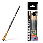 КИСТИ НАБОР ИЗ 10 ШТ. ERICHKRAUSE ДУХ ИСКУССТВА, СИНТЕТИКА, ЧЕРНЫЕ, ПОЛИБЕГ, Е/П /12/144/