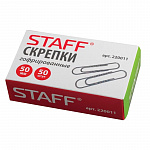 СКРЕПКИ 50 ММ/50 ШТ. STAFF, МЕТАЛЛ. ГОФРИРОВАННЫЕ, К/К /8/72/
