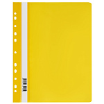 СКОРОСШИВАТЕЛЬ ПЛАСТ. А4, СТАММ, 120 МКМ, ПРОЗР. ВЕРХ, ПЕРФ. ЖЕЛТЫЙ /10/100/