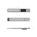 НОЖ КАНЦЕЛЯРСКИЙ 18.0 ММ. ERICHKRAUSE ЛЁГКАЯ СТАЛЬ, АВТОФИКСАТОР, МЕТАЛЛИК, ПАКЕТ /24/360/