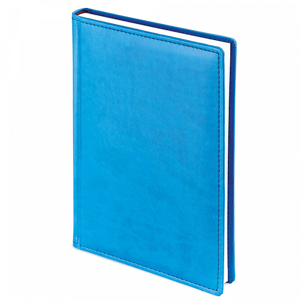 ЕЖЕДНЕВНИК НЕДАТИР, A5+, БАРХАТ, СИНИЙ ФЛУОР /12/ РФ