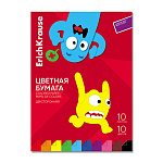 БУМАГА ЦВЕТНАЯ A4, 10 Л, 10 ЦВ. ERICHKRAUSE, JOLLY FRIENDS, ИГРУШКА-НАБОР. ДВУСТ. НА КЛЕЮ /10/70/