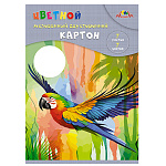 КАРТОН ЦВЕТНОЙ А4, 07 ЦВ. ЯРКИЙ ПОПУГАЙ, ДВУСТОРОН. МЕЛ. УФ-ЛАК /60/