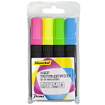 МАРКЕР ТЕКСТ. SILWERHOF PRIME+, 1-4ММ, СКОШЕННЫЙ, НАБОР 04ЦВ. ГОЛУБОЙ ПАКЕТ /12/144/1526270