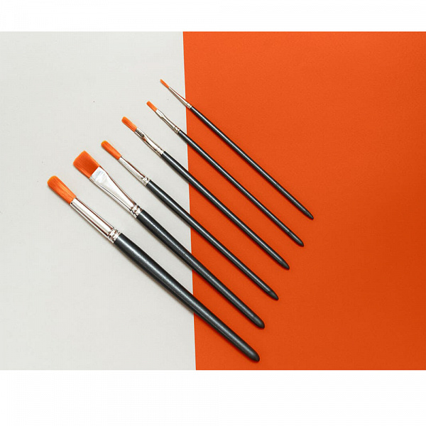 КИСТЬ СИНТЕТИЧЕСКАЯ №05, КРАШЕНАЯ РУЧКА /
