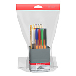 Набор школьный пластиковый ErichKrause® Base, Ice Metallic, серебряный