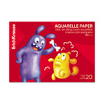 АЛЬБОМ Д/АКВАРЕЛИ 20 Л. А4, ERICHKRAUSE JOLLY FRIENDS. БЕЛЫЙ, КЛЕЕВ. СКРЕП. /5/20/ РФ
