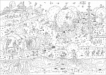 РАСКРАСКА-ПЛАКАТ, А2, АССОРТИ, ОФСЕТ, 2ШТ, ПАКЕТ, Е/П /40/