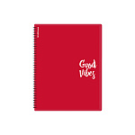 Папка файловая пластиковая на спирали ErichKrause Classic Words, с 30 прозрачными карманами, A4, красный, ассорти (в пакете по 4 шт.)