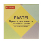 БЛОК Д/ЗАПИСИ 75*75 ММ, 100Л, ХАТБЕР PASTEL, ЖЕЛТЫЙ /12/384/
