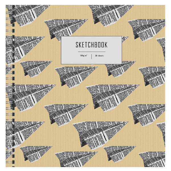 БЛОКНОТ-СКЕТЧБУК 30 Л, 190*190, ЭКСМО. DRAFT & KRAFT. ДИЗАЙН 4, ТВ. ОБЛ. КРАФТ, ОФСЕТ, ПЕРФ. /24/