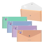 КОНВЕРТ ПЛАСТ. НА КНОПКЕ, ERICHKRAUSE MATT PASTEL BLOOM TRAVEL, 0,55 ММ, 4 ЦВ. ОТД. АССОРТИ /4/44/ Р