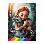 БУМАГА ЦВЕТНАЯ A4, 10 Л, 10 ЦВ. ERICHKRAUSE, MAGIC PET, ИГРУШКА-НАБОР. ОДНОСТ. НА КЛЕЮ /10/70/