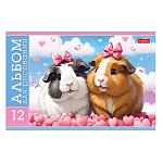 АЛЬБОМ Д/РИС. 12 Л. А5, ХАТБЕР. ПУШИСТЫЕ МИЛАШКИ, НА СКОБЕ /5/80/