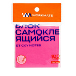 БЛОК Д/ЗАПИСИ 76*76 ММ, 100Л, WORKMATE, НЕОН ПУРПУРНЫЙ /12/