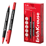 МАРКЕР ПЕРМ. ERICHKRAUSE DOUBLE Р-80, ДВУХСТОРОН. КРАСНЫЙ /12/144/1728/