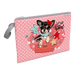 ПАПКА НА МОЛНИИ, А4, ERICHKRAUSE MINI TRAVELER, ТЕКСТИЛЬ, С РУЧКАМИ, РОЗОВЫЙ /4/24/