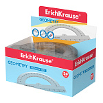 ТРАНСПОРТИР 10 СМ, 180 ГРАДУСОВ, ERICHKRAUSE CLEAR, ПРОЗРАЧНЫЙ /20/400/