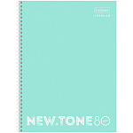 ТЕТРАДЬ 80 Л, А4, ЛИН, ХАТБЕР PREMIUM. NEWTONE PASTEL МЯТА, МЕЛ. ГЛЯНЦ. ПЕРФ. НА ГРЕБНЕ /2/20/