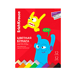 БУМАГА ЦВЕТНАЯ A4, 12 Л, 12 ЦВ. EK, JOLLY FRIENDS, ИГРУШКА, ОДНОСТОРОН. МЕЛ. МЕТАЛЛИЗ. В ПАПКЕ /45/