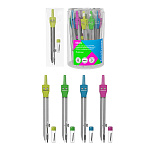 ЦИРКУЛЬ ERICHKRAUSE NEON, МЕТАЛЛ. 135 ММ+СМ. ГРИФЕЛЬ, АССОРТИ, ПВХ ЧЕХОЛ, ТУБУС /24/288/