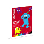 БУМАГА ЦВЕТНАЯ A4, 10 Л, 10 ЦВ. ERICHKRAUSE ВЕСЕЛЫЕ ДРУЗЬЯ, ОДНОСТОРОН. МЕЛ. НА КЛЕЮ /10/70/
