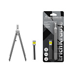 ЧЕРТЕЖНЫЙ НАБОР 02 ПРЕД, ERICHKRAUSE MEGAPOLIS, СЕРЕБРЯНЫЙ, БЛИСТЕР /24/288/