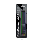 КАРАНДАШ Ч/Г ERICHKRAUSE ВИВО, НАБОР 04 ШТ, С ЛАСТИКОМ, ЗАТОЧЕН. БЛИСТЕР /24/242/144/