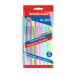 Набор из 8 ручек шариковых ErichKrause R-301 Stick Spring/ Pastel 0.7, цвет чернил синий (в пакете)