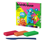 ПЛАСТИЛИН 12 ЦВ, 216 ГР. ERICHKRAUSE JOLLY FRIENDS NEON, СО СТЕКОМ, К/К /6/24/ РФ
